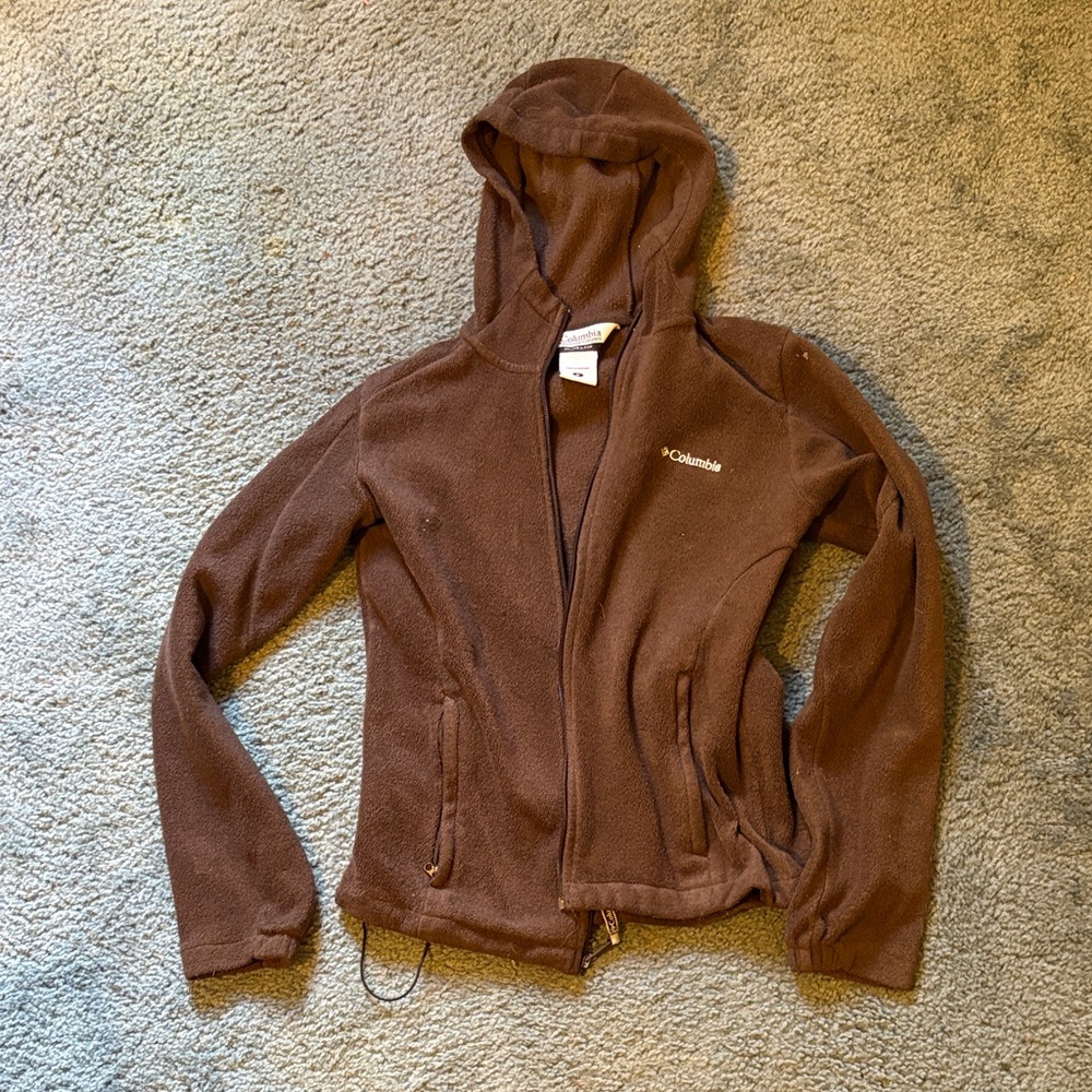 Columbia Chocolate Brown Hooded Fleece Jacket